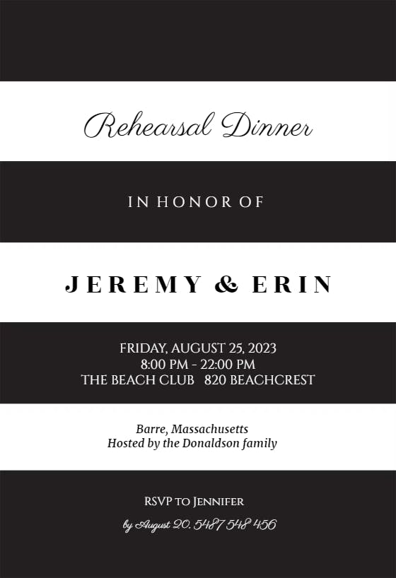 Newly Minted Rehearsal Dinner Party Invitation Template (Free